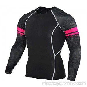 Men's Dry Fit Long Sleeve Compression Running Shirt Baselayer Black Top Tee B07PXGF8VY